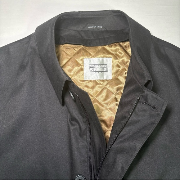 Gianfranco Ruffini Italy Men’s Reg. M Full Zip-Button Lined Over Coat Black. - Picture 2 of 12